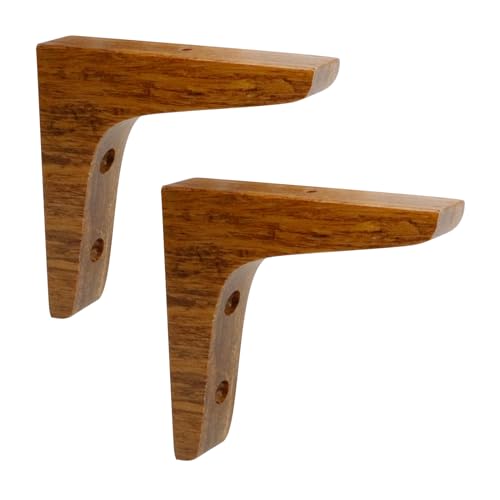 Antrader 2PCS Wooden Shelf Brackets,Solid Wall Mount Wood Shelf Bracket,Wood Triangle Bracket,L Shape Shelf Holders Include Mounting Screws,3.74 x 3.74 x 0.79 Inches,Dark Brown - color: Dark Brown, size: 3.74"×3.74"×0.79",2pcs
