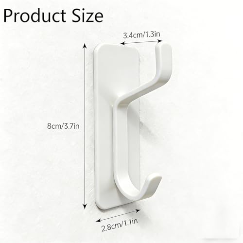 5 Pack Self Adhesive Wall Hooks Key Hook Stainless Steel Coat Hook White - color: White