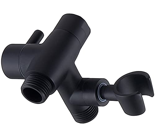 G-Promise Solid Metal Shower Head Diverter with Holder 3-Way - color: Matte Black