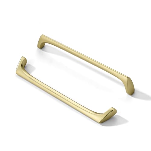 AVICCI 5 Pack Cabinet pulls-7.5"/192mm Brushed Gold Modern Drawer Handles for Kitchen Cabinet Handles Batheroom Drawer Dresser Furniture Handware - color: Brushed Gold, size: 7.5"(192mm)Hole Center-5Pcs