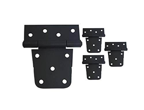 QCAA Heavy Duty Gate Hinge, 4-1/2”X3-1/2”x3.0mm, Elegant 2 Layered Frosted Powder Coated Matte Black, 4 Pack, Made in Taiwan - color: Elegant Matte Black, size: 4pack