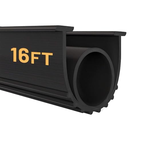DGSL Garage Door Bottom Seal, 5/16 T-End Rubber Weather Stripping, 16 FT - size: 16 FT Black U+O