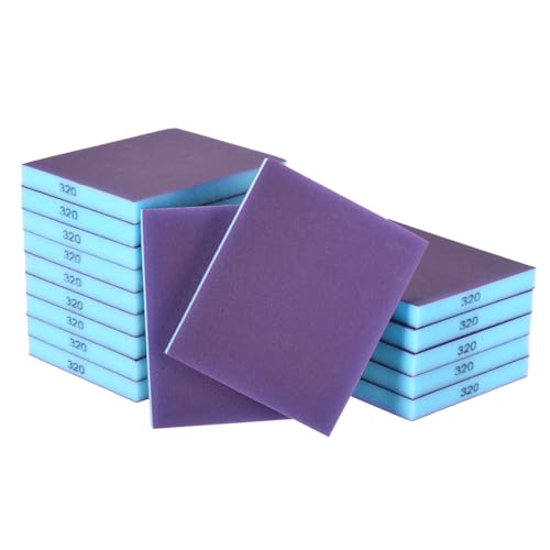 16Pcs 320Grit Double-Sided Sanding Sponges, Washable & Reusable - size: 320Grit