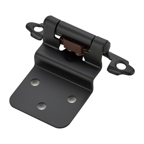 Matte Black Cabinet Hinges, 3/8 Inch Inset, 4 Pack(2Pairs) - color: Matte Black