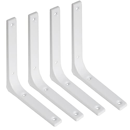 SAYAYO Wall Shelf Bracket White, 6 X 5 Inch Heavy Duty L Bracket for Wood - color: White, size: 6 x 5 Inch (4 PCS)