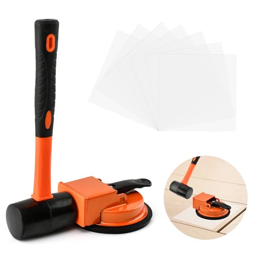Floor Gap Repair Kit – Rubber Mallet + 7 Sticky Pads, Enhanced Suction Cup for Vinyl/Laminate