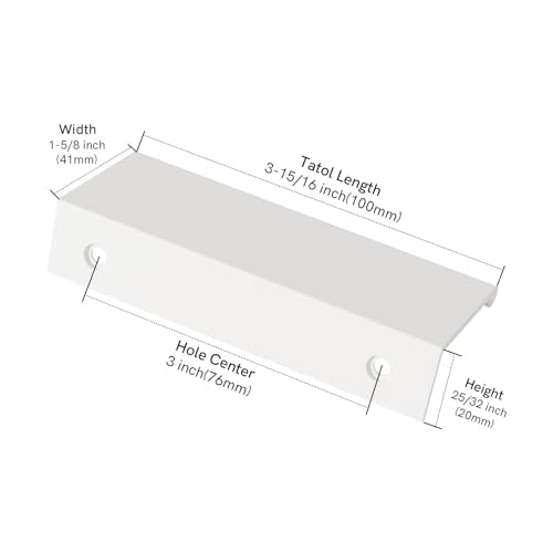 Rergy 10 Pack 3" Cabinet Pulls White Finger Pulls for Cabinets - color: White, size: Hole Center: 3in(76mm)