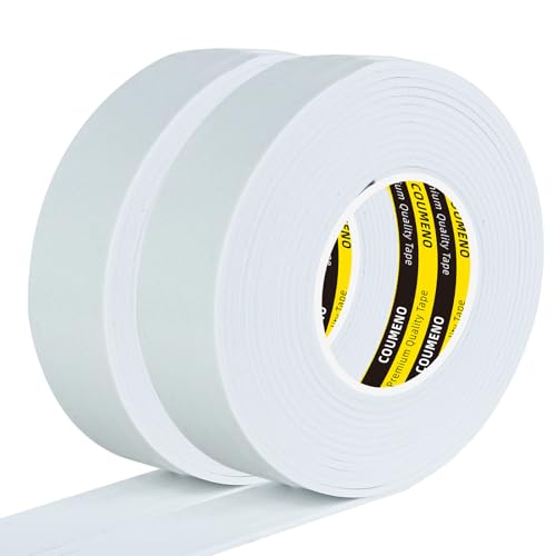 White Foam Tape Weather Stripping Sealing Sponge,2 Pack 1.2in x10FT - color: White, size: 2 PACK 1.2in x 9.84FT