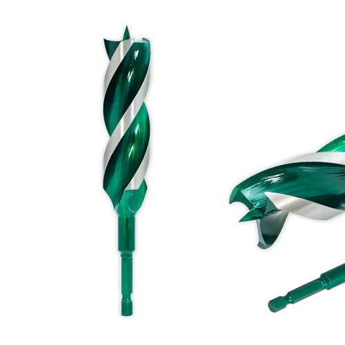 1" x 6" Auger Drill Bit, Hex Shank Tri-Flute Wood Drill Bits, Ship Auger Long Drill Bit for Soft and Hard Wood, Plastic, Drywall, Tree Stump and Composite Materials - size: 1 Inch, style: Length: 6"