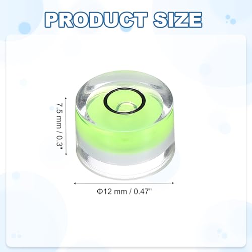 HARFINGTON 20pcs Circular Bubble Spirit Level 12x7.5mm Mini Round Bubble Spirit Level Little Measuring Layout Tools for TV Industrial Carpentry Picture Frame, Green/Black - color: Green/Black, size: 12x7.5mm