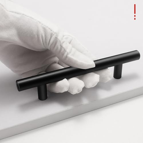 35 Pack Black Cabinet Handles 3 inch, Stainless Steel Drawer Pulls, Precise Hole Spacing ±0.1mm, Complete Screws Included, Rust-Resistant for Kitchen Cabinet Upgrade & Apartment Renovation,5 In Length - color: Matte Black, size: 3 inch Hole Center