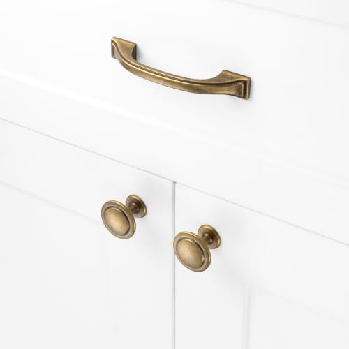3-3/4 Inch Antique Brass Cabinet Pulls Arch Handles 10 Pack P2409 - color: Antique Brass, size: 3-3/4" Hole Centers-10 Pcs