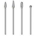 4PCS Long Carbide Burr Set 1/4" Shank Total L 6"Rotary File Long Tool Accessories for Dremel, Double Cut Tungsten Carbide Rotary Files for Metal, Wood, Aluminum, Engraving, Carving, Drilling - size: 6x6mm