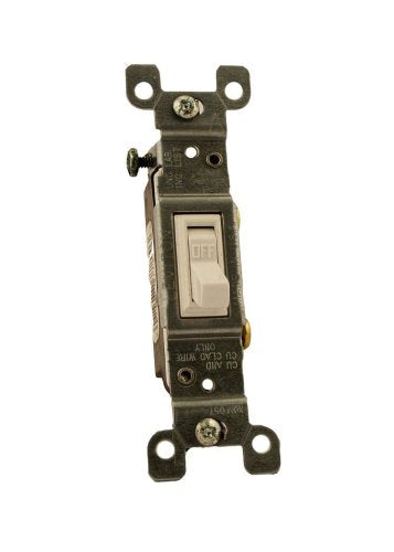 Leviton 15 Amp, 120 Volt, Toggle Framed Single-Pole AC Quiet Switch, Residential Grade, Grounding, 1451-2W, White - color: White, size: 1 Pack