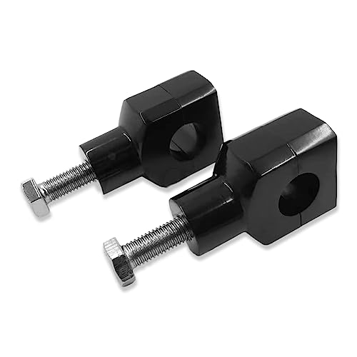 MT030-08-22-BK Black Round 7/8 Inches 22mm 7/8 Inch Handlebar Riser Clamps Compatible with H-D Boulevard Intruder VTX 1800 Tourer Shadow 750 - color: Black, size: Round 7/8 inch