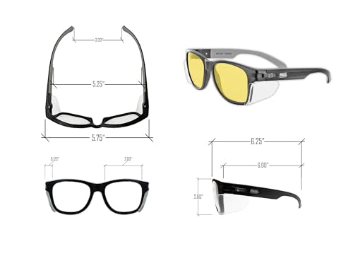 MAGID Gemstone Y50 Performance Anti-Fog Safety Glasses with Side Shields - color: Amber Lens | Black Frame, size: 2 Pairs