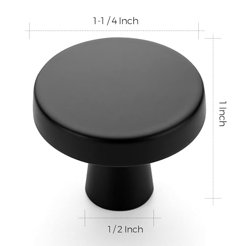 Ravinte Matte Black Drawer Pulls, 1-1/4 Inch Cabinet Knobs,25 Pack - color: Matte Black