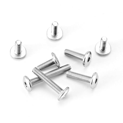 M3 x 8mm 10mm 12mm 16mm 20mm Flat Round Head Hex Socket Cap Screws Bolts, Furniture Screws, 304 Stainless Steel, Metric Fully Threaded, Allen Hex Drive, Bright Finish, Assortment Kit 125PCS - size: M3 x 8/10/12/16/20mm (125PCS)