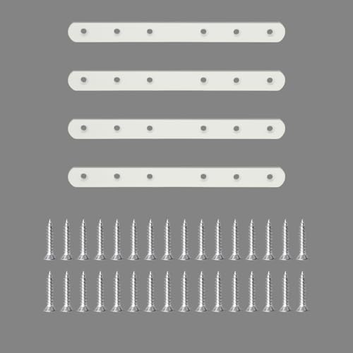 Alise Flat Bracket ,8 Inch White Mending Plate Flat Brace for Wood Shelves - color: White, size: 8 Inch