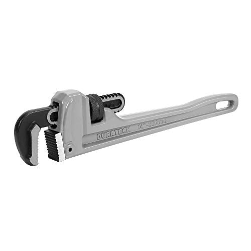 DURATECH 14-inch Aluminum Straight Pipe Wrench, Adjustable Plumbing Wrench - size: 14-inch, style: Straight