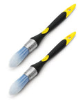 Bates- Trim Paint Brush, 0.75 Inch, 2 Pack, Ergonomic Non-Slip Handle, Synthetic Bristles, Trim Brushes for Painting, Yellow and Black - color: Yellow-black, size: 0.75 inch, 2 Pack