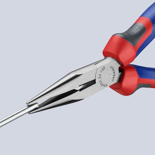 KNIPEX - Long Nose Pliers w/Cutter, Multi-Component (25 02 160),6-1/4 inches - color: Multicolor, size: 6-1/4 inches, style: Classic