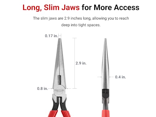 TEKTON 7 Inch Smooth Jaw Long Nose Pliers | PGF15007 - color: Smooth Jaw, size: 7 Inch Straight