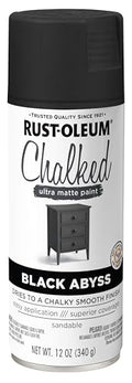 Rust-Oleum 392046 Chalked Ultra Matte Spray Paint, 12 oz, Black Abyss - color: Black Abyss, size: 12 Ounce (Pack of 1)