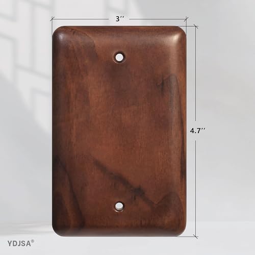 Gloss Finish Blank Wall Plate Solid Wood 1-Gang Cover Plate in Premium North American Walnut (Pack of 2) - color: Walnut wood, size: Blank Wall Plate (Pack of 2)