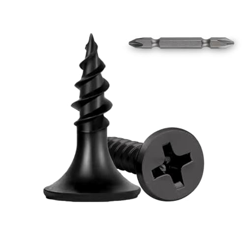 150Pcs Self-Tapping Black Wood Screws with Driver Bit, #6 x 1/2" - size: #6x1/2"