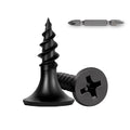 150Pcs Self-Tapping Black Wood Screws with Driver Bit, #6 x 1/2" - size: #6x1/2"