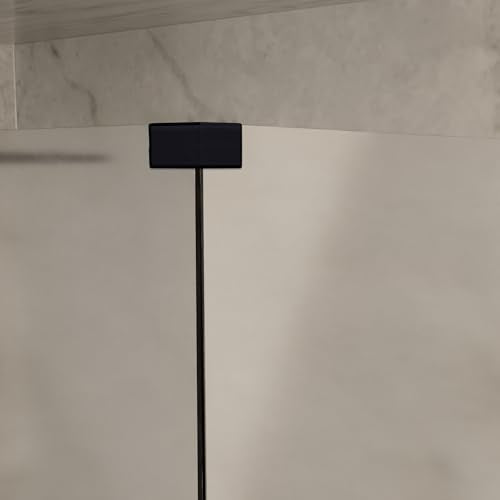 Brixwell Beveled Style 90 Degree Glass To Glass Clamp Brass, Matte Black - color: Matte Black