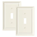 2-Pack Natural Bamboo Fiber Single Toggle Light Switch Cover Plate - color: Light Almond, size: 1 Toggle 2PK