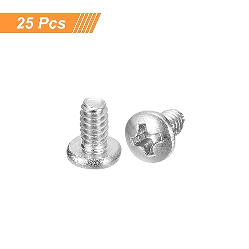 uxcell #6-32x1/4 Pan Head Machine Screws 304 SS Phillips Drive, 25 Pack - size: #6-32x1/4"