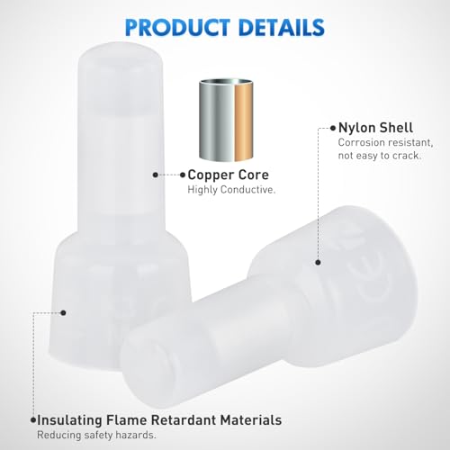 Nilight 300PCS CE5 Closed End Crimp Terminal 12-10 Gauge Nylon Insulated - color: 300PCS 12-10# Terminals
