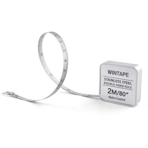 Mini Square Tape Measure, Small Retractable 80 Inch / 2 M Measuring Tape | Nylon Coated Dual Sided Silver Measure Tape - style: Square