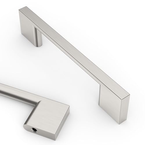 Asidrama 10 Pack 3.75 Inch(96mm) Brushed Satin Nickel Kitchen Cabinet Handles, Cabinet Pulls Kitchen Cabinet Hardware for Cupboard Drawer Pulls - color: Brushed Satin Nickel, size: 3.75" Hole Center(96mm), style: 10 Pack