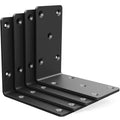 5"x5"x2.5" Steel L Brackets Right Angle Bracket for Wood Structures - size: （4PCS） Black