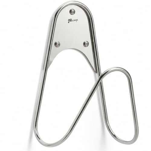 JBscoop Garden Hose Holder Stainless Steel Small Wall Mount Garden Hose Hook, Ideal for Water, Air, Hydraulic Hose, Ropes, Extension Cords Heavy Duty & Rust Proof (1)
