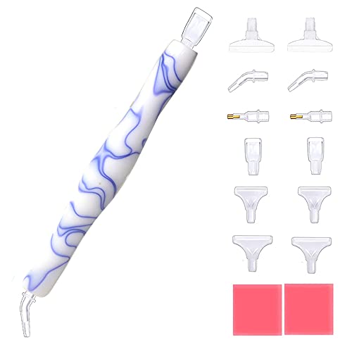Praise V Do Diamond Painting Art Pick Dot Drill Pen Kit Tool Accessories Stylus WhiteBlue - color: White&Blue