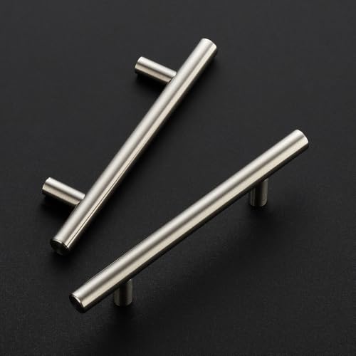 Ravinte Brushed Nickel Cabinet Handles,Round T Pulls,3-1/2 Inch,30 Pack - color: Brushed Nickel, size: 3-1/2 Inch Hole Center