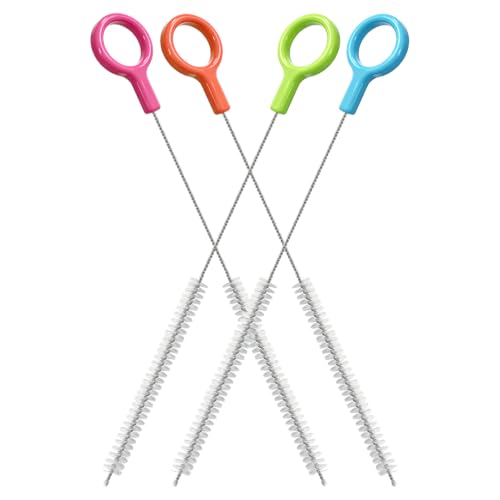 AONEZ Straw Cleaner Brush Set with Color Hanging Loop