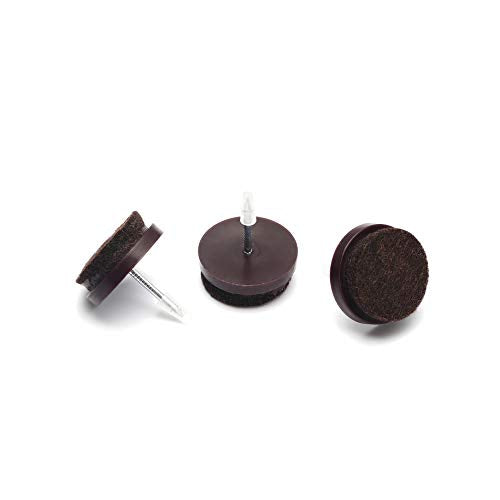 Furniture Felt Pads Nail-on Heavy Duty Felt Pad Chair Sliders Round Chair Leg Floor Protectors 1" Furniture Leg Protector 24 Pack - size: 1" (Round, Brown)