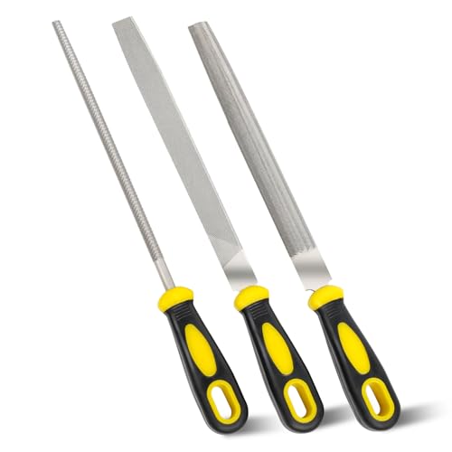Metal File Set, 3-Piece 8 Inch Flat, Round & Half-Round