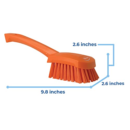 Vikan 41927 Brush,Washing,Stiff,10",PP/PBT,Orange