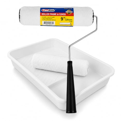 9-Inch Paint Roller Frame and Microfiber Cover Set - size: 9 Inch