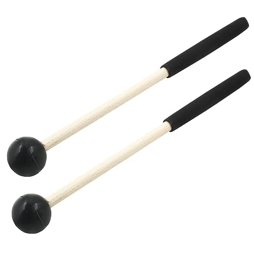 Bonsicoky 8 Inch Percussion Mallets, Black - color: Black