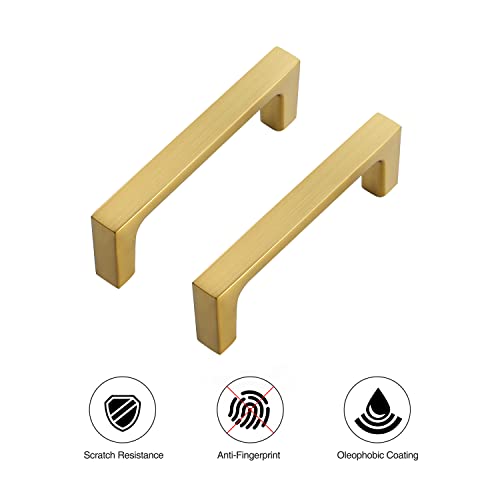 Ravinte Brushed Brass Solid Pulls Cabinet Handles 3 Inch 10 Pack - size: 3 Inch Hole Center