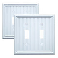 White Natural Material Double Toggle Light Switch Cover Plate (2-Pack) - size: Double Switch