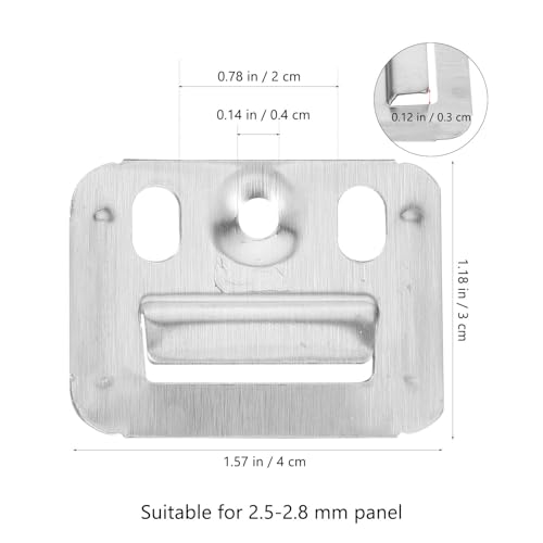 BESPORTBLE Stainless Steel Wall Panel Buckles Integrated Wall Panel Clamps for Furniture Fixing Brackets Hardware Kit Hanging Clips for Shelf Mounting 1.57 X 1.18 X 0.15 in